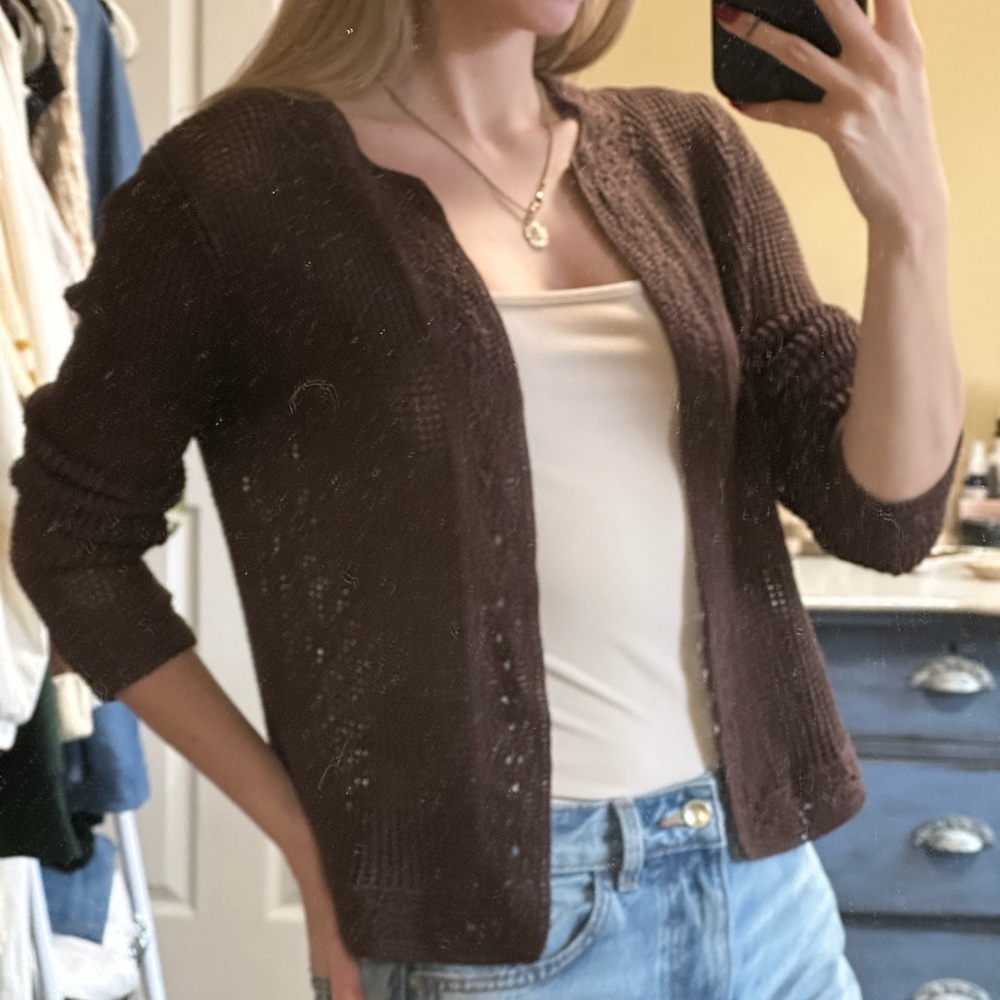 Tory Burch Open Front Cotton Cardigan
